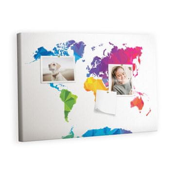 tulup.si Plošča iz plute Abstraktni zemljevid Barvne zatiči