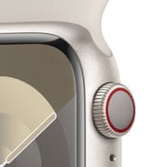 Apple Watch Series 9 pametna ura, 41 mm, aluminijasto ohišje, športni pašček M/L, Starlight (MR8U3QH/A)