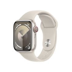 Apple Watch Series 9 pametna ura, 41 mm, aluminijasto ohišje, športni pašček S/M, Starlight (MR8T3QH/A)