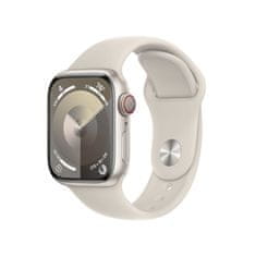 Apple Watch Series 9 pametna ura, 41 mm, aluminijasto ohišje, športni pašček M/L, Starlight (MR8U3QH/A)