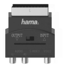 Hama 205268 video adapter, 3x S-VHS činč vtičnice - 4x polni SCART vtič