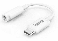 Hama 00201524 Aux adapter, USB-C moški vtič - 3.5 mm jack vtičnica, bel