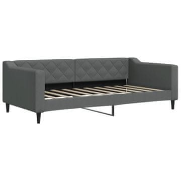 Vidaxl Raztegljiva postelja temno siva 90x190 cm blago