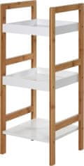 M.A.T Group polica 30x30x72cm, 3 police, MDF bela/bambus
