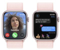 Apple Watch Series 9 pametna ura, GPS, 45 mm, roza aluminijasto ohišje, pašček Sport Loop, svetlo roza (MR9J3QH/A)