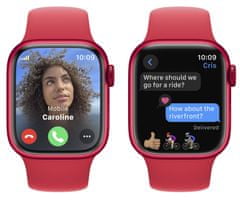 Apple Watch Series 9 pametna ura, GPS, 41 mm, rdeče aluminijasto ohišje, športni pašček M/L, rdeč (MRXH3QH/A)