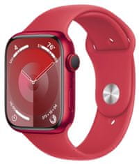 Apple Watch Series 9 pametna ura, GPS, 45 mm, rdeče aluminijasto ohišje, športni pašček M/L, rdeč (MRXK3QH/A)