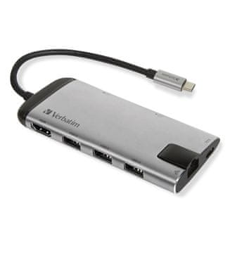 slomart Verbatim 49142 Docking postaja USB 3.2 Gen 1 Type-C, črna/srebrna