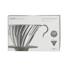 Hario - Metal Drip V60-02 Zunanji srebrni s silikonskim dnom