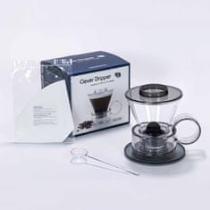 Clever Clever Dripper - Stekleni aparat za kuhanje kave 500 ml, prozoren, siv