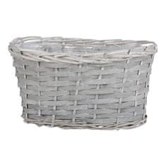 Autronic Škatla ovalni - okrasna pletena embalaža s plastiko, siva barva OC3766-GREY