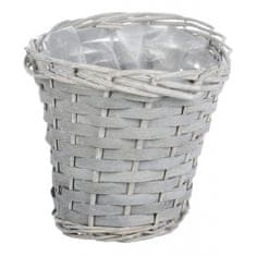 Autronic Škatla ovalni - okrasna pletena embalaža s plastiko, siva barva OC3766-GREY
