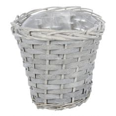 Autronic Škatla ovalni - okrasna pletena embalaža s plastiko, siva barva OC3766-GREY