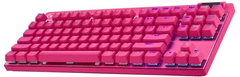 Logitech G Pro X Lightspeed tipkovnica, TKL, Brown Tactile, roza (920-012159)
