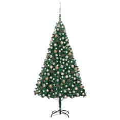 Vidaxl Umetna osvetljena novoletna jelka z bunkicami zelena 240 cm