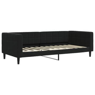 Vidaxl Raztegljiva postelja črna 90x200 cm žamet