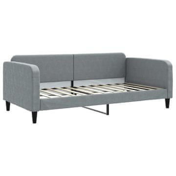 Vidaxl Raztegljiva postelja svetlo siva 100x200 cm blago