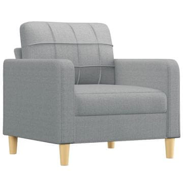 Vidaxl Fotelj svetlo siv 60 cm blago