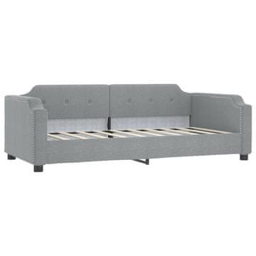 Vidaxl Raztegljiva postelja svetlo siva 80x200 cm blago