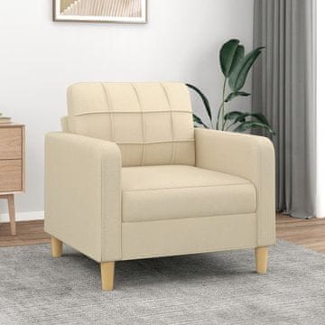Vidaxl vidaXL Fotelj, kremne barve, 60 cm, oblazinjen s tkanino