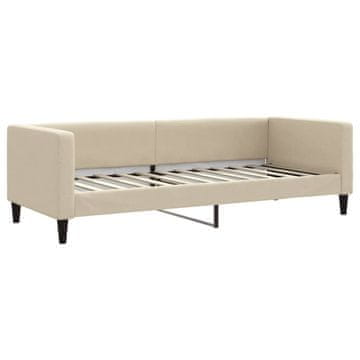 Vidaxl Raztegljiva postelja krem 80x200 cm blago