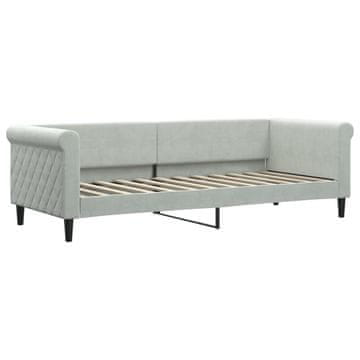 Vidaxl Raztegljiva postelja svetlo siva 80x200 cm žamet