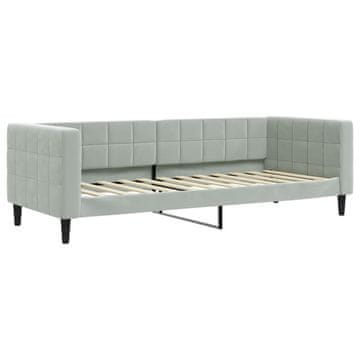 Vidaxl Raztegljiva postelja svetlo siva 80x200 cm žamet
