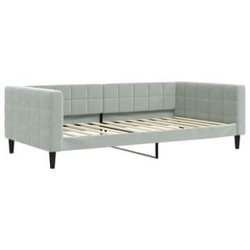 Vidaxl Raztegljiva postelja svetlo siva 100x200 cm žamet