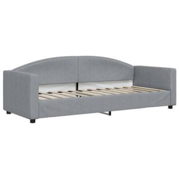 Vidaxl Raztegljiva postelja svetlo siva 80x200 cm blago