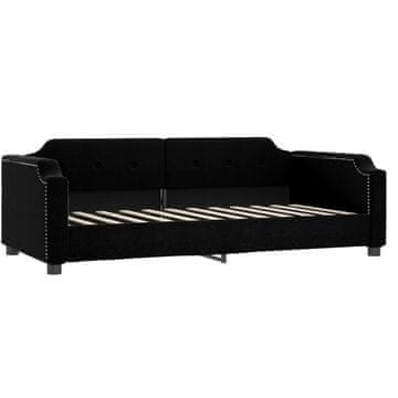 Vidaxl Raztegljiva postelja črna 80x200 cm blago
