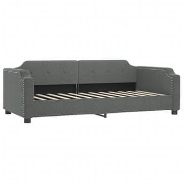 Vidaxl Raztegljiva postelja temno siva 90x190 cm blago