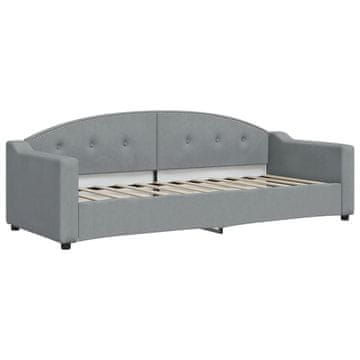 Vidaxl Raztegljiva postelja svetlo siva 80x200 cm blago