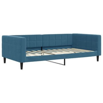 Vidaxl Raztegljiva postelja modra 100x200 cm žamet