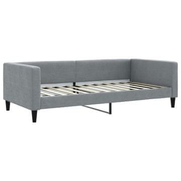 Vidaxl Raztegljiva postelja svetlo siva 100x200 cm blago