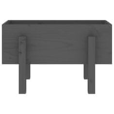 Vidaxl Vrtna visoka greda siva 62x30x38 cm trdna borovina