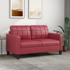 shumee vidaXL Dvosed vinsko rdeč 140 cm umetno usnje