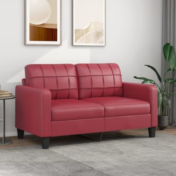 shumee vidaXL Dvosed vinsko rdeč 140 cm umetno usnje