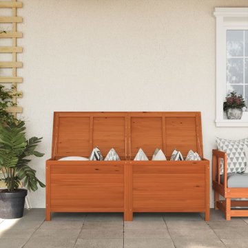 Vidaxl Vrtna škatla za shranjevanje rjava 150x50x56,5 cm trdna jelka
