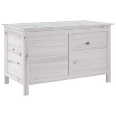 Vidaxl Vrtna škatla za shranjevanje bela 99x49,5x58,5 cm trdna jelka
