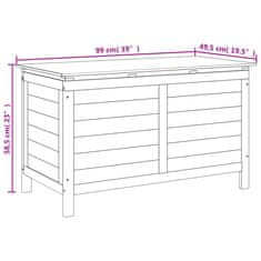 Vidaxl Vrtna škatla za shranjevanje bela 99x49,5x58,5 cm trdna jelka