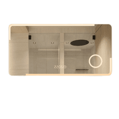 S6 Steklarstvo Šest LED ogledalo S62A, 120x60cm, s povečevalnim ogledalom, 3 barve LED, dimmer, funkcija proti rosenju, 