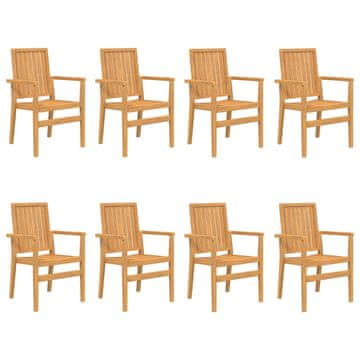 Vidaxl Vrtni stoli 8 kosov 56,5x57,5x91 cm trdna tikovina