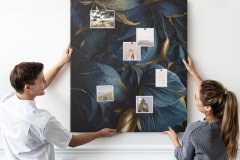 tulup.si Plošča iz plute Temno cvetno 100x140 cm Kovinski zatiči