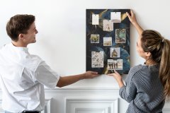 tulup.si Plošča iz plute Temno cvetno 40x60 cm Barvne zatiči