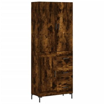 Vidaxl Visoka komoda dimljen hrast 69,5x34x180 cm inženirski les