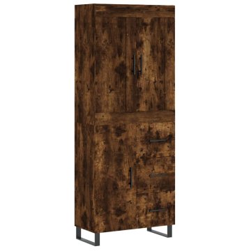 Vidaxl Visoka komoda dimljen hrast 69,5x34x180 cm inženirski les