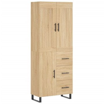 Vidaxl Visoka komoda sonoma hrast 69,5x34x180 cm inženirski les