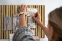 tulup.si Plošča iz plute Bambusove palice 60x40 cm Kovinski zatiči