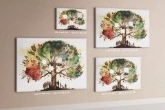 tulup.si Plošča iz plute Družinsko drevo 140x100 cm Barvne zatiči