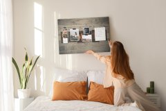 tulup.si Plošča iz plute Družinski napis 100x70 cm Lesene zatiči